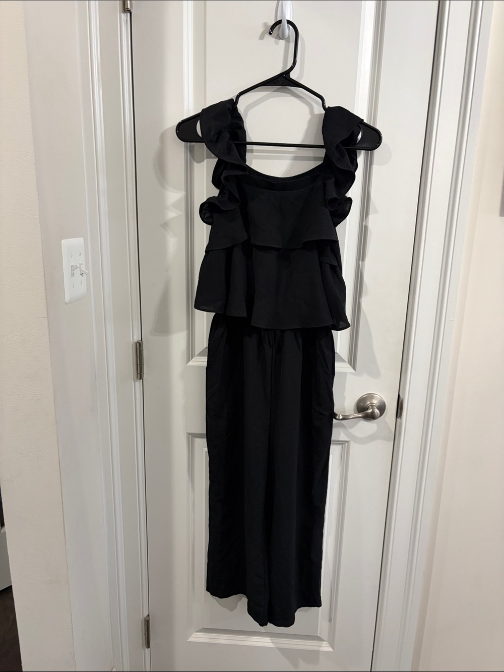 Black Ruffle Tiered Jumpsuit
